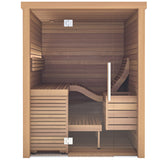 Auroom Baia Glass Indoor Sauna Kit | 2-Person Traditional Finnish Sauna with Ergonomic Bench