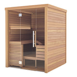 Auroom Baia Glass Indoor Sauna Kit | 2-Person Traditional Finnish Sauna with Ergonomic Bench