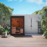 Auroom Aura 69×68 Outdoor Sauna | 2-Person Glass Front Cabin Kit