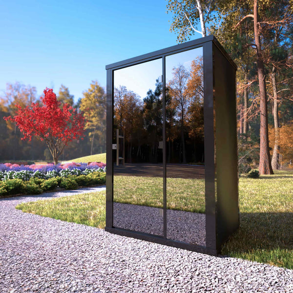 Haljas Houses Hele Nano Outdoor Sauna | 2-Person Mirror Glass Cabin