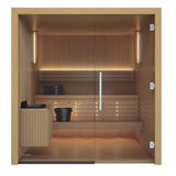 Auroom Libera 48×71 Indoor Sauna Kit | 2-Person Designer Glass-Front Finnish Sauna