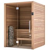 Auroom Cala Glass 59×71 Indoor Sauna Kit | 3-Person Traditional Finnish Sauna