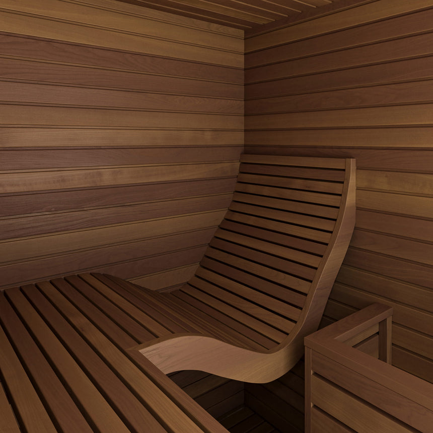 Auroom Baia Glass Indoor Sauna Kit | 2-Person Traditional Finnish Sauna with Ergonomic Bench