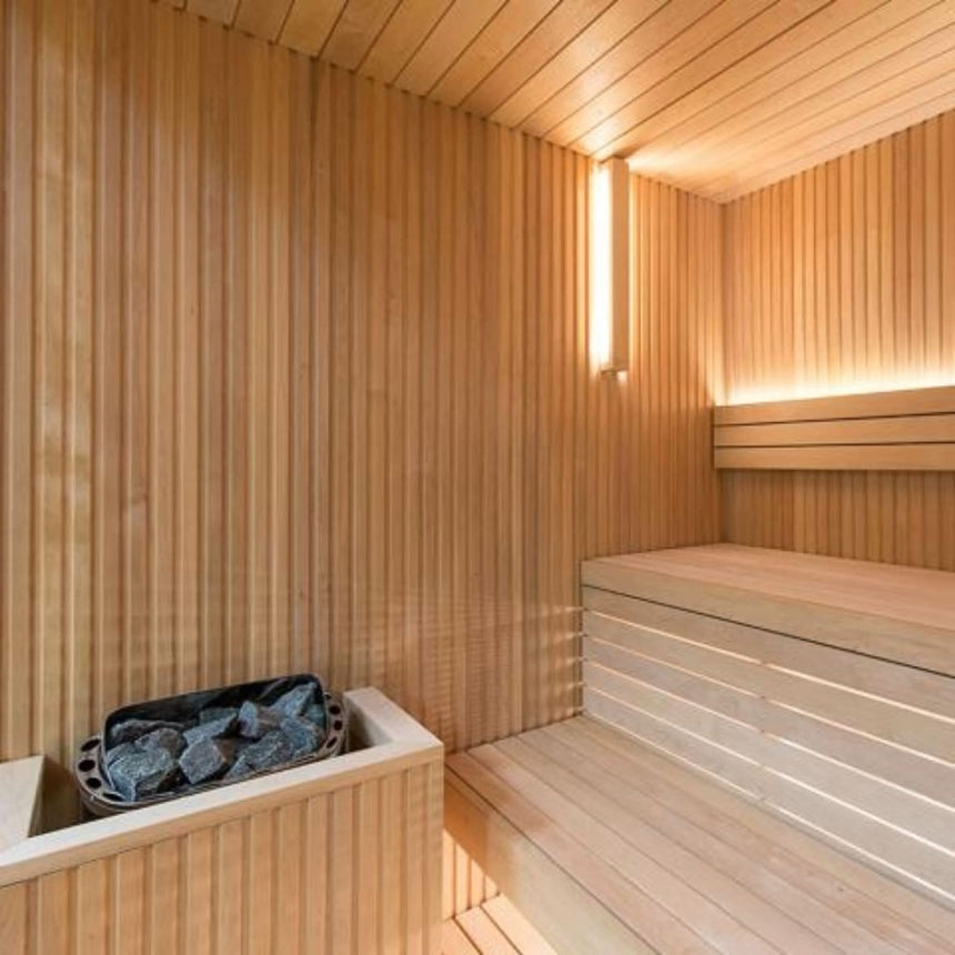 Auroom Libera 48×71 Indoor Sauna Kit | 2-Person Designer Glass-Front Finnish Sauna