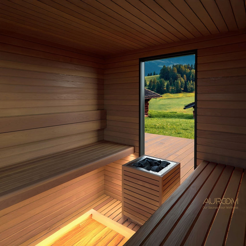 Auroom Garda 90×90 Outdoor Sauna | 6-Person Fully Assembled Cabin