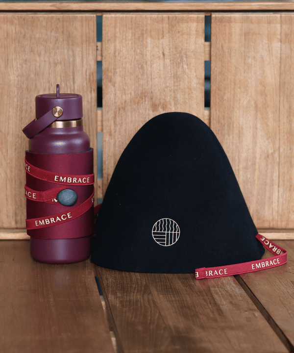 Embrace The Heat Essentials Set — Sauna Hat & Bottle Wrap
